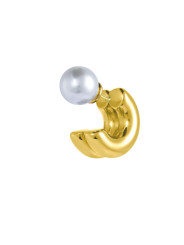 Monorecchino Donna cerchio doppio Marlù acciaio e perla 33OR0082G
