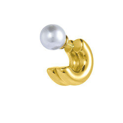 Monorecchino Donna cerchio doppio Marlù acciaio e perla 33OR0082G