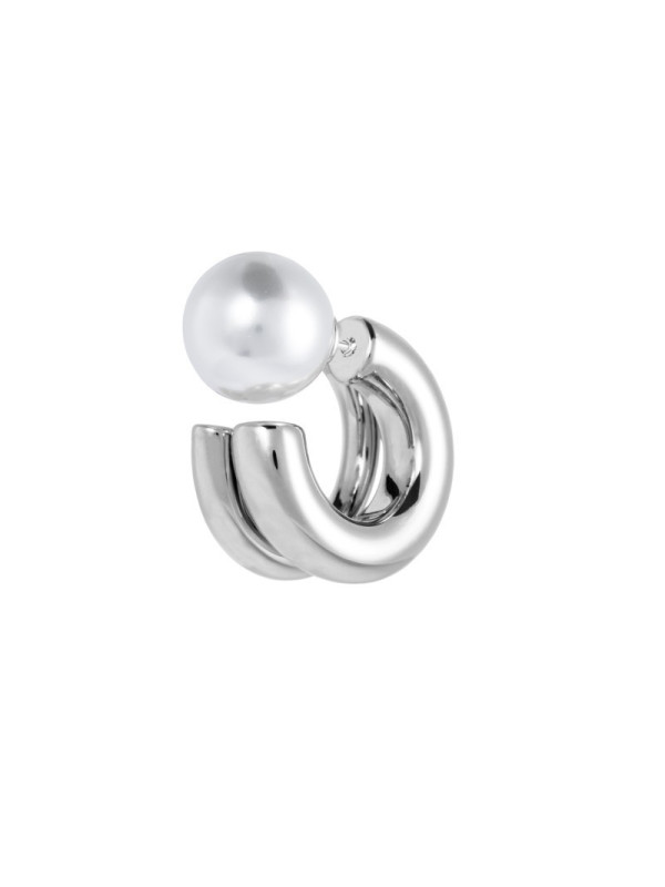 Monorecchino Donna cerchio doppio Marlù acciaio perla 33OR0083