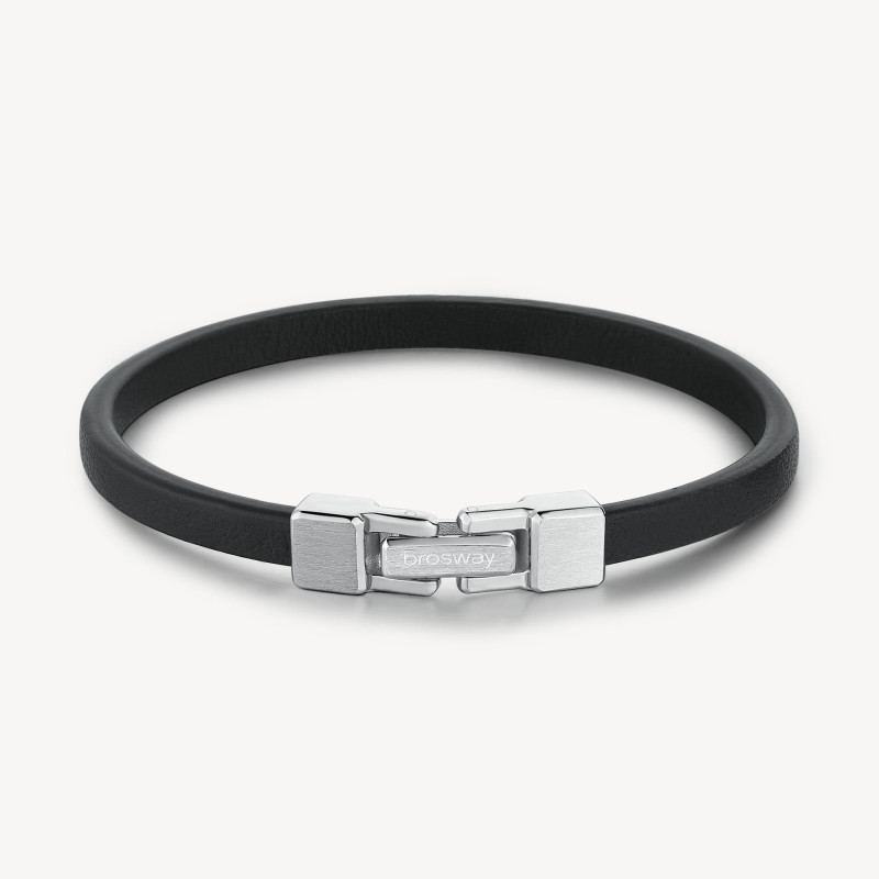 Bracciale Uomo Brosway Ink BIK135A in Pelle Nera con Centrale Acciaio Bracciale Uomo Brosway Ink BIK135A in Pelle Nera con Centrale Acciaio