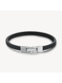 Bracciale Uomo Brosway Ink BIK135A in Pelle Nera con Centrale Acciaio
