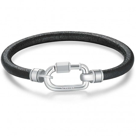 Men's leather and steel jewelry bracelet Brosway bnx17 b