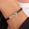 Bracciale Uomo Brosway Ink BIK135A in Pelle Nera con Centrale Acciaio