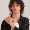 Bracciale Uomo Brosway Ink BIK135A in Pelle Nera con Centrale Acciaio