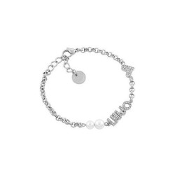 Bracciale Donna LIU JO Icona LJ1690 Colore Argento con Perle Bianche