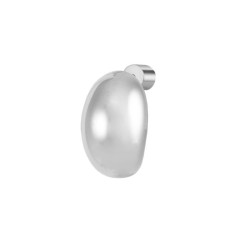 Monorecchino lobo Marlù acciaio rodiato a forma ovale 33OR0091