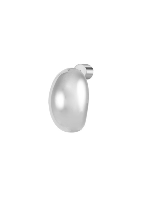 Monorecchino lobo Marlù acciaio rodiato a forma ovale 33OR0091
