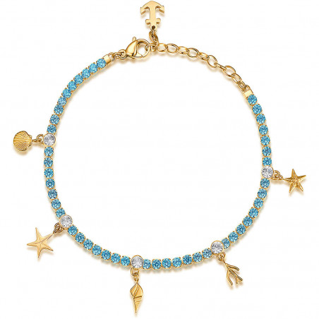 Bracciale Donna Brosway Tennis Desideri Libertà BEI038 Zirconi Blu e Pvd Oro