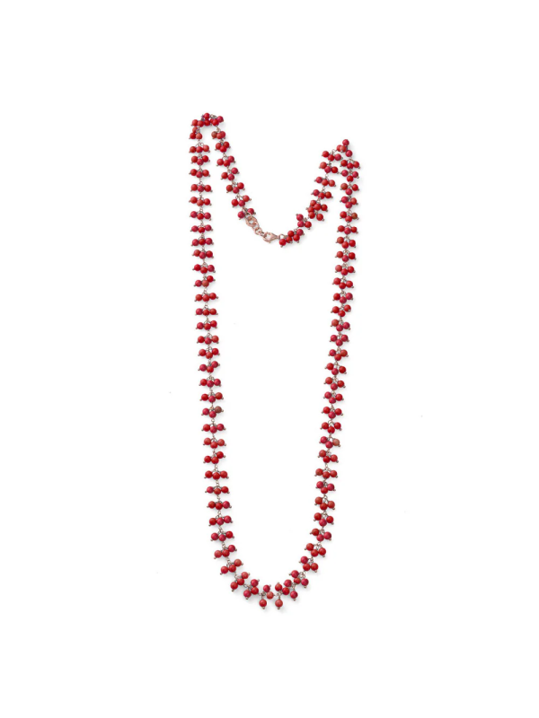 Collana Donna Maria Cristina Sterling G4106 Enjoy Corallo Rosso e Argento Rosa