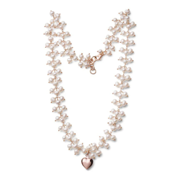 Collana Donna Maria Cristina Sterling G4134 Enjoy Argento Rosa e Perle Bianche