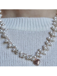 Collana Donna Maria Cristina Sterling G4134 Enjoy Argento Rosa e Perle Bianche