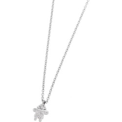 Collana Bambina Marlù Nel Mio Cuore 15CN022 in Acciaio Strass Bianchi al Centro