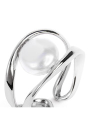 Anello aperto da donna Marlù in acciaio Silver con perla 33AN0022W-M