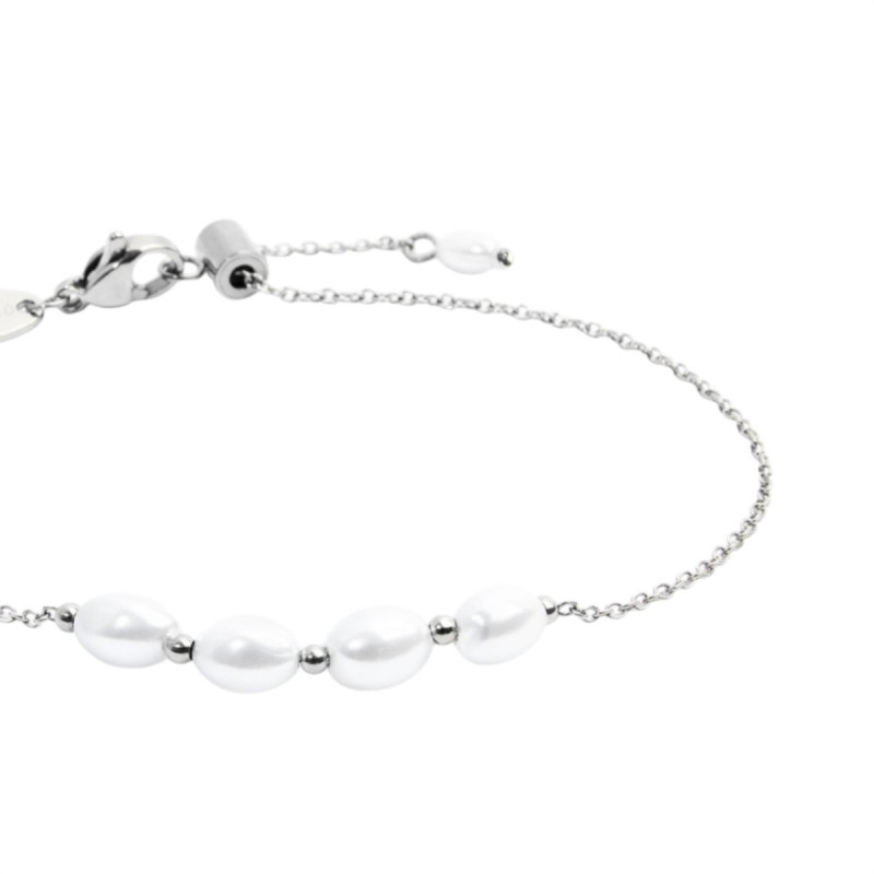 Bracciale Donna Marlù Acciaio Silver con Perle 33br0045-w