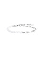 Bracciale Unisex Marlù catena Acciaio Silver figaro e perle irregolari 33BR0046-W