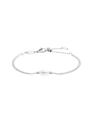 Bracciale Donna catena snake Marlù acciaio Silver con perla 33BR0049-W