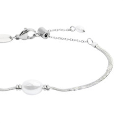 Bracciale Donna catena snake Marlù acciaio Silver con perla 33BR0049-W