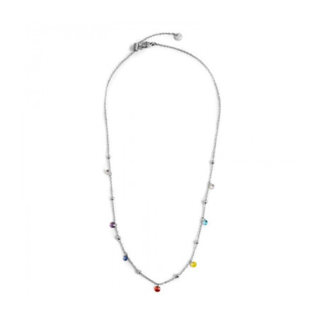 Collana Donna Marlù Be Woman 2CO0064-RGB in Acciaio Argento con Sfere Multicolor