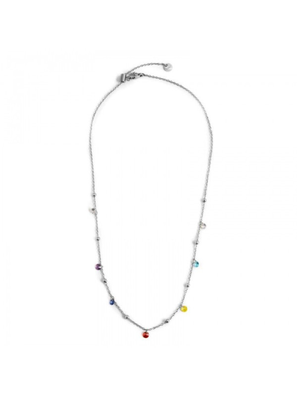 Collana Donna Marlù Be Woman 2CO0064-RGB in Acciaio Argento con Sfere Multicolor