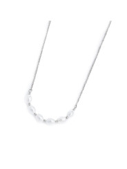 Collana girocollo da donna Marlù in acciaio Silver con perle 33CN0030-W
