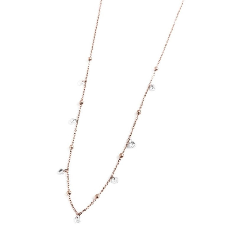 Collana Donna Marlù Be Woman 2CO0064R-W in Acciaio Pvd Oro Rosa con Sfere