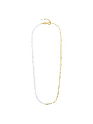 Collana Unisex Marlù 33cn0031g-w in Acciaio Oro e Perle 33CN0031-W