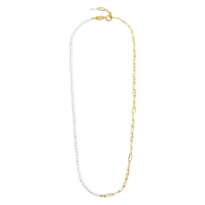 Collana Unisex Marlù 33cn0031g-w in Acciaio Oro e Perle 33CN0031-W Collana Unisex Marlù 33cn0031g-w in Acciaio Oro e Perle 33CN0031-W