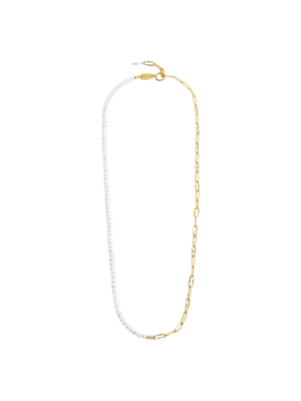 Collana Unisex Marlù 33cn0031g-w in Acciaio Oro e Perle 33CN0031-W