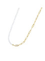 Collana Unisex Marlù 33cn0031g-w in Acciaio Oro e Perle 33CN0031-W