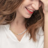 Collana Unisex Marlù 33cn0031g-w in Acciaio Oro e Perle 33CN0031-W