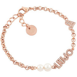 Bracciale Donna LIU JO Icona LJ1696 Colore Oro Rosa con Perle