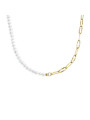 Collana Unisex Marlù 33cn0031g-w in Acciaio Oro e Perle 33CN0031-W