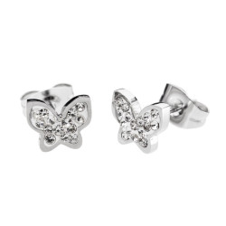 Orecchini Donna Marlù 18OR028 Farfallina con Strass Silver