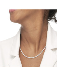 Collana girocollo Donna Marlù in acciaio rodiato perle ovali 33CN0032-W