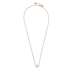 Collana donna acciaio pvd oro rosa cuore madreperla di Marlù,15CN034R-W