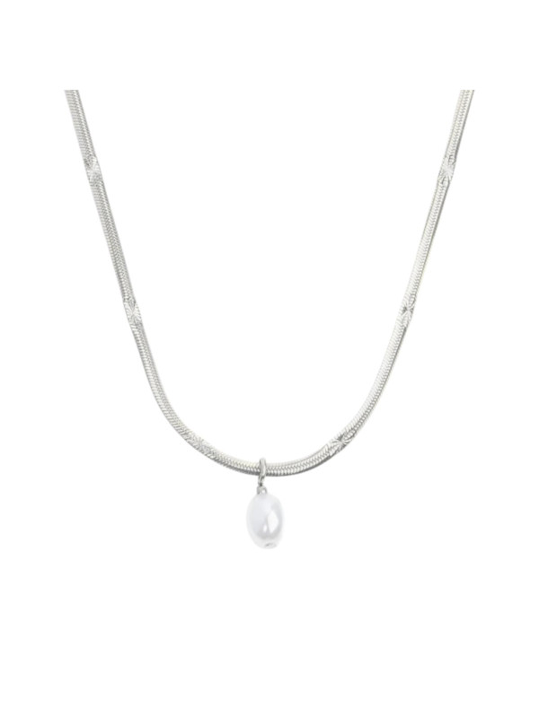 Collana girocollo snake donna Marlù acciaio con perla 33CN0034-W