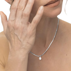 Collana girocollo snake donna Marlù acciaio con perla 33CN0034-W