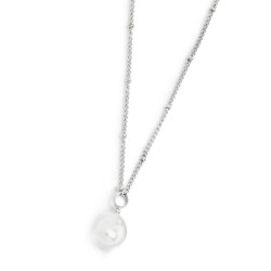 Collana girocollo grumetta donna Marlù acciaio con perla 33CN0035-W