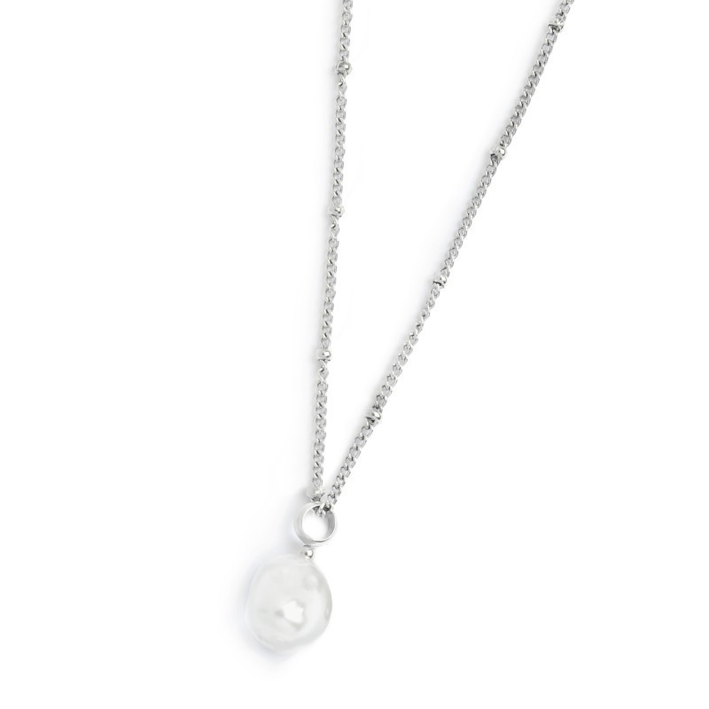 Collana girocollo grumetta donna Marlù acciaio con perla 33CN0035-W