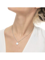 Collana girocollo grumetta donna Marlù acciaio con perla 33CN0035-W