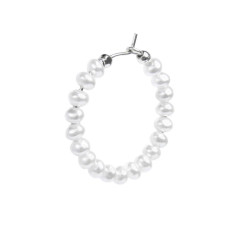 Mono orecchino cerchio donna Marlù acciaio con perle 33OR0060-W