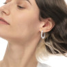 Mono orecchino cerchio donna Marlù acciaio con perle 33OR0060-W
