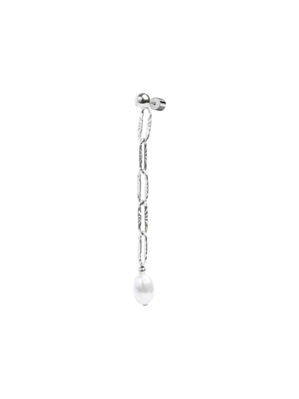 Mono orecchino pendente da donna Marlù acciaio con perla 33OR0062-W