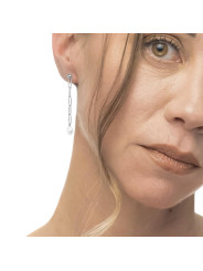 Mono orecchino pendente da donna Marlù acciaio con perla 33OR0062-W