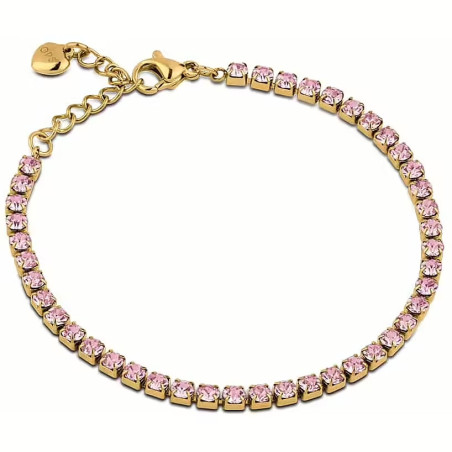 Bracciale donna Tennis Ops Objects Glimmer OPSBR-940 Acciaio Oro Pietre Rosa