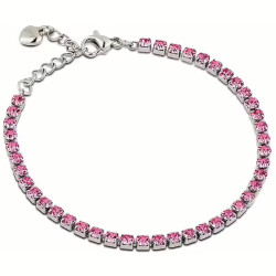 Bracciale donna Tennis Ops Objects Glimmer OPSBR-942 Acciaio Pietre Fucsia