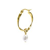 Monorecchino cerchio da donna Marlù acciaio dorato perla 33OR0063G-W