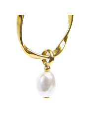 Monorecchino cerchio da donna Marlù acciaio dorato perla 33OR0063G-W