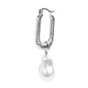 Monorecchino Donna rettangolo Marlù acciaio con perla 33OR0065-W
