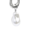 Monorecchino Donna rettangolo Marlù acciaio con perla 33OR0065-W
